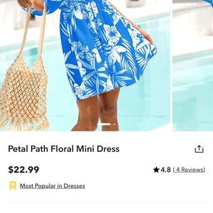 Cupshe Blue Floral Mini Dress